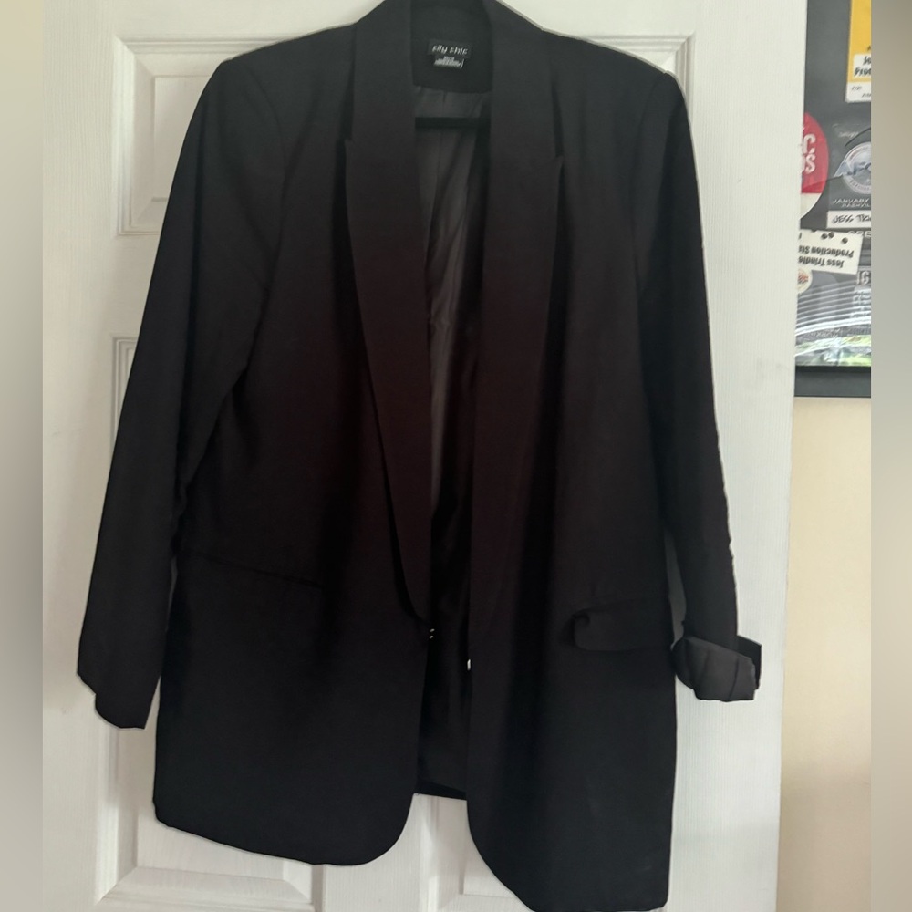 Black open front blazer